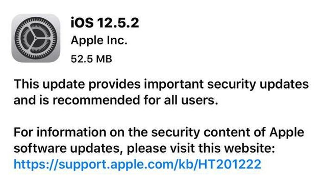 乌尔禾苹果手机维修分享iOS12.5.2发布，建议所有老苹果用户安装 